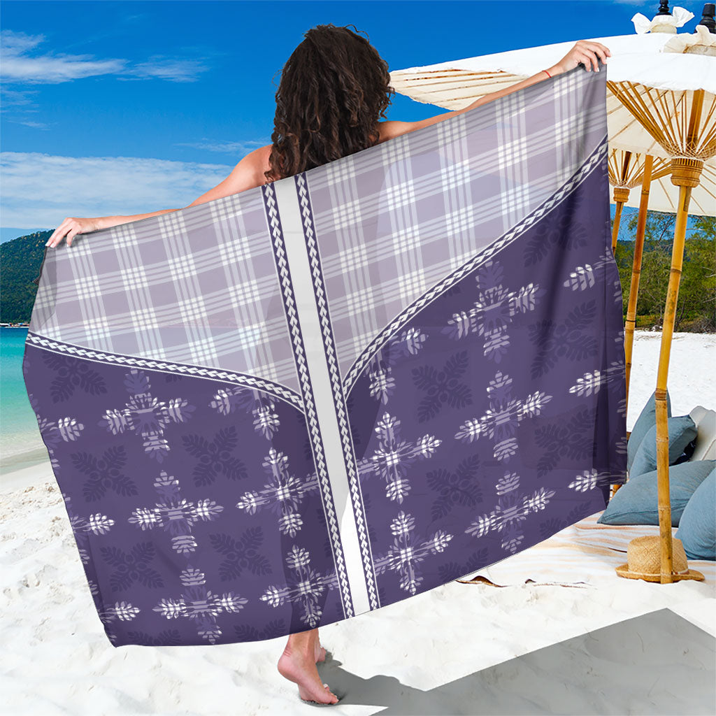 Purple Hawaii Paniolo Quilt Motif Sarong