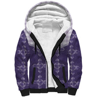 Purple Hawaii Paniolo Quilt Motif Sherpa Hoodie LT05 Unisex Purple - Polynesian Pride