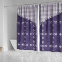 Purple Hawaii Paniolo Quilt Motif Shower Curtain LT05 - Polynesian Pride