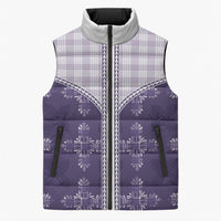 Purple Hawaii Paniolo Quilt Motif Sleeveless Puffer Jacket LT05 Unisex Purple - Polynesian Pride