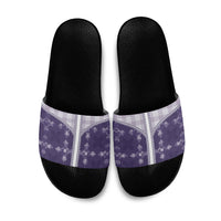 Purple Hawaii Paniolo Quilt Motif Slide Sandals LT05 Purple - Polynesian Pride