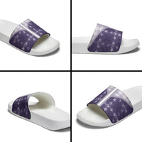 Purple Hawaii Paniolo Quilt Motif Slide Sandals LT05 - Polynesian Pride
