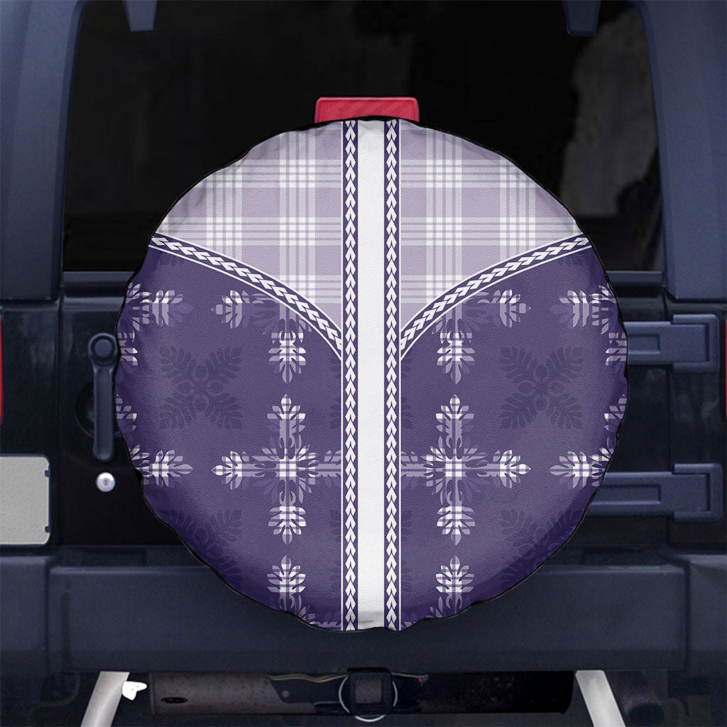 Purple Hawaii Paniolo Quilt Motif Spare Tire Cover