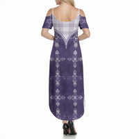 Purple Hawaii Paniolo Quilt Motif Summer Maxi Dress LT05 - Polynesian Pride