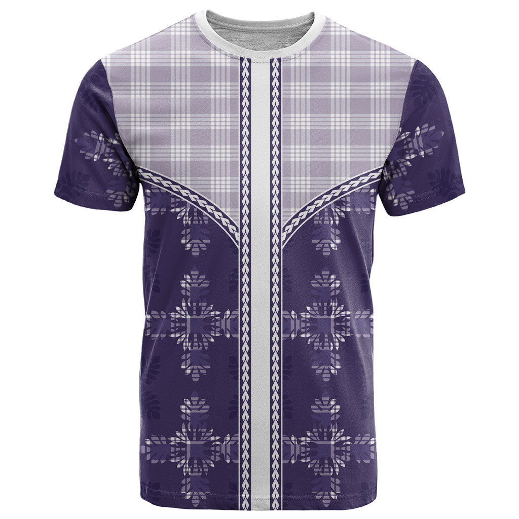Purple Hawaii Paniolo Quilt Motif T Shirt LT05 Purple - Polynesian Pride
