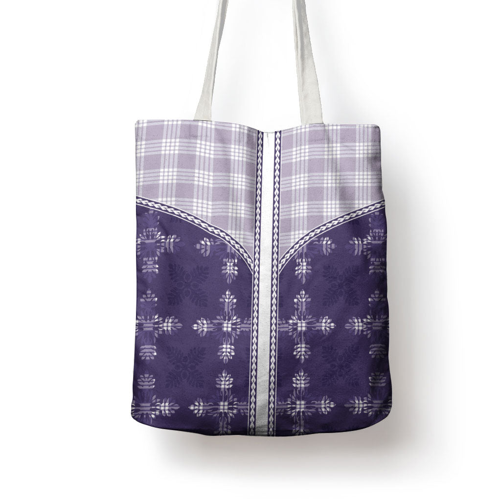 Purple Hawaii Paniolo Quilt Motif Tote Bag LT05 - Polynesian Pride