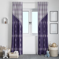 Purple Hawaii Paniolo Quilt Motif Window Curtain LT05 - Polynesian Pride