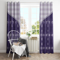 Purple Hawaii Paniolo Quilt Motif Window Curtain LT05 - Polynesian Pride