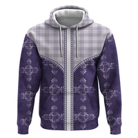 Purple Hawaii Paniolo Quilt Motif Zip Hoodie LT05 Pullover Hoodie Purple - Polynesian Pride