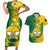 Papua New Guinea Enga Province Couples Matching Short Sleeve Bodycon Dress and Hawaiian Shirt Mix Coat Of Arms Polynesian Pattern LT05 Green - Polynesian Pride