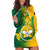 Papua New Guinea Enga Province Hoodie Dress Mix Coat Of Arms Polynesian Pattern LT05 Green - Polynesian Pride