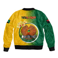 Personalized Papua New Guinea Enga Province Bomber Jacket Mix Coat Of Arms Polynesian Pattern LT05 - Polynesian Pride