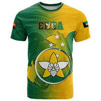 Personalized Papua New Guinea Enga Province T Shirt Mix Coat Of Arms Polynesian Pattern LT05 Green - Polynesian Pride