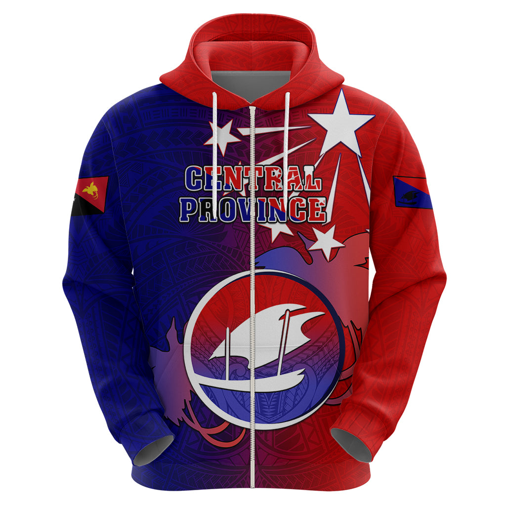 Papua New Guinea Central Province Hoodie Mix Coat Of Arms Polynesian Pattern LT05 - Polynesian Pride