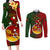 Papua New Guinea Chimbu Province Couples Matching Long Sleeve Bodycon Dress and Long Sleeve Button Shirts Mix Coat Of Arms Polynesian Pattern LT05 Red - Polynesian Pride