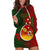 Papua New Guinea Chimbu Province Hoodie Dress Mix Coat Of Arms Polynesian Pattern LT05 Red - Polynesian Pride