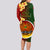 Papua New Guinea Chimbu Province Long Sleeve Bodycon Dress Mix Coat Of Arms Polynesian Pattern LT05 - Polynesian Pride