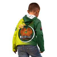 Papua New Guinea Oro Province Kid Hoodie Mix Coat Of Arms Polynesian Pattern LT05 - Polynesian Pride
