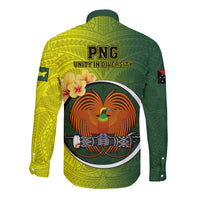 Papua New Guinea Oro Province Long Sleeve Button Shirt Mix Coat Of Arms Polynesian Pattern LT05 - Polynesian Pride