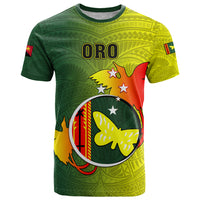 Personalized Papua New Guinea Oro Province T Shirt Mix Coat Of Arms Polynesian Pattern LT05 Yellow - Polynesian Pride