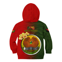 Papua New Guinea Eastern Highlands Province Kid Hoodie Mix Coat Of Arms Polynesian Pattern LT05 - Polynesian Pride