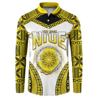 Personalised Niue The Rock Of Polynesia Button Sweatshirt Peniamina Gospel Day Yellow Version LT05 Yellow - Polynesian Pride