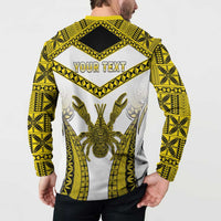 Personalised Niue The Rock Of Polynesia Button Sweatshirt Peniamina Gospel Day Yellow Version LT05 - Polynesian Pride