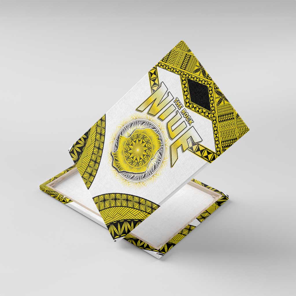 Niue The Rock Of Polynesia Canvas Wall Art Peniamina Gospel Day Yellow Version LT05 With Frame Yellow - Polynesian Pride