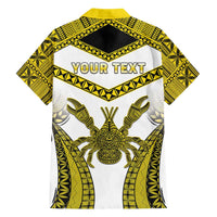 Personalised Niue The Rock Of Polynesia Family Matching Short Sleeve Bodycon Dress and Hawaiian Shirt Peniamina Gospel Day Yellow Version