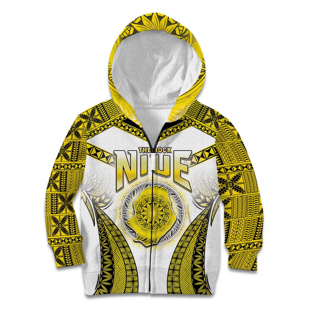 Personalised Niue The Rock Of Polynesia Kid Hoodie Peniamina Gospel Day Yellow Version