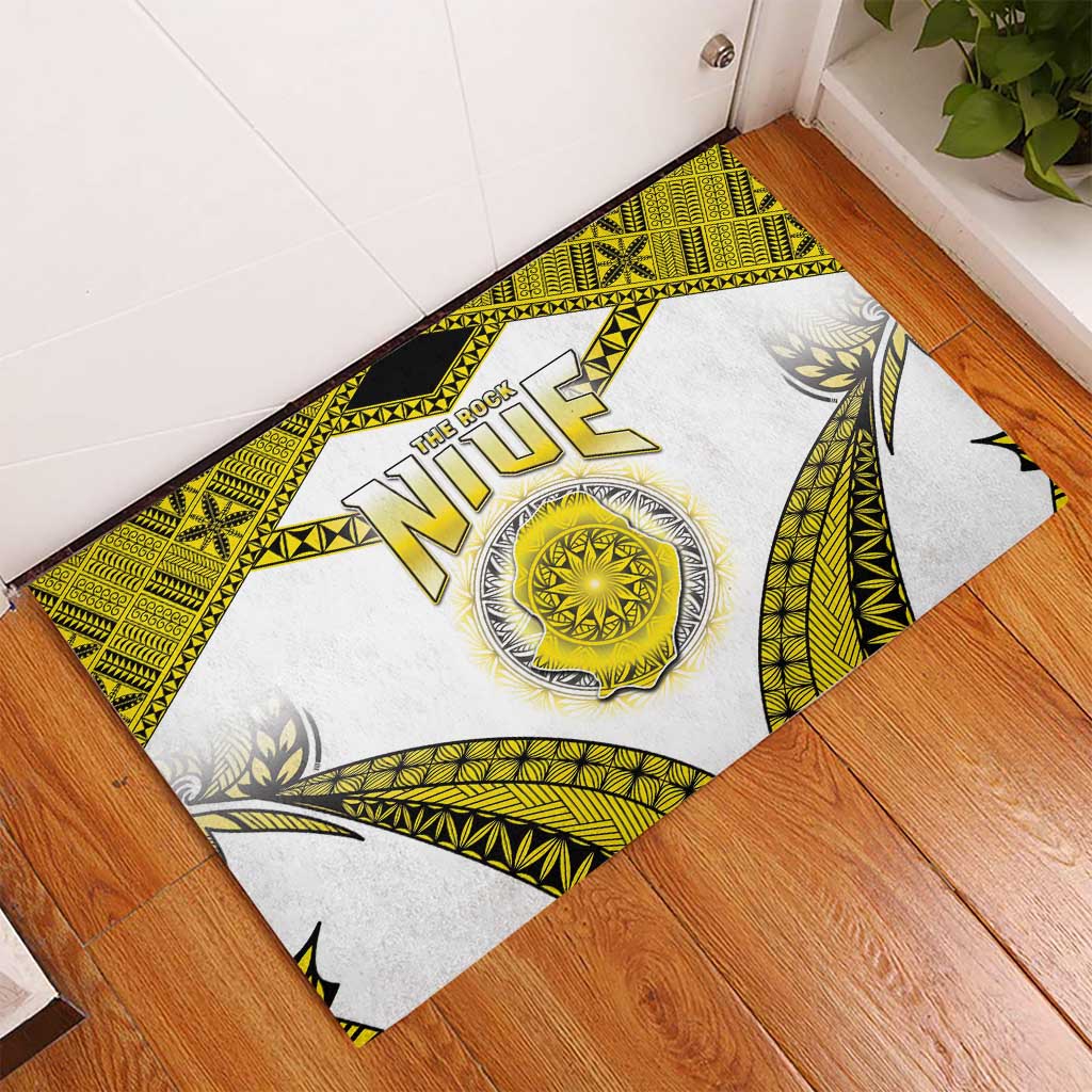 Niue The Rock Of Polynesia Rubber Doormat Peniamina Gospel Day Yellow Version LT05 - Polynesian Pride