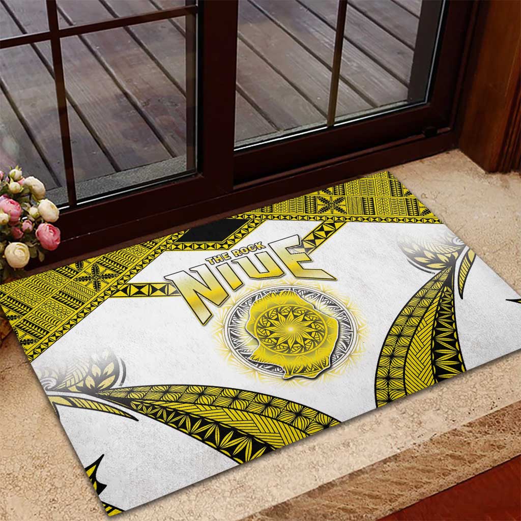 Niue The Rock Of Polynesia Rubber Doormat Peniamina Gospel Day Yellow Version LT05 - Polynesian Pride