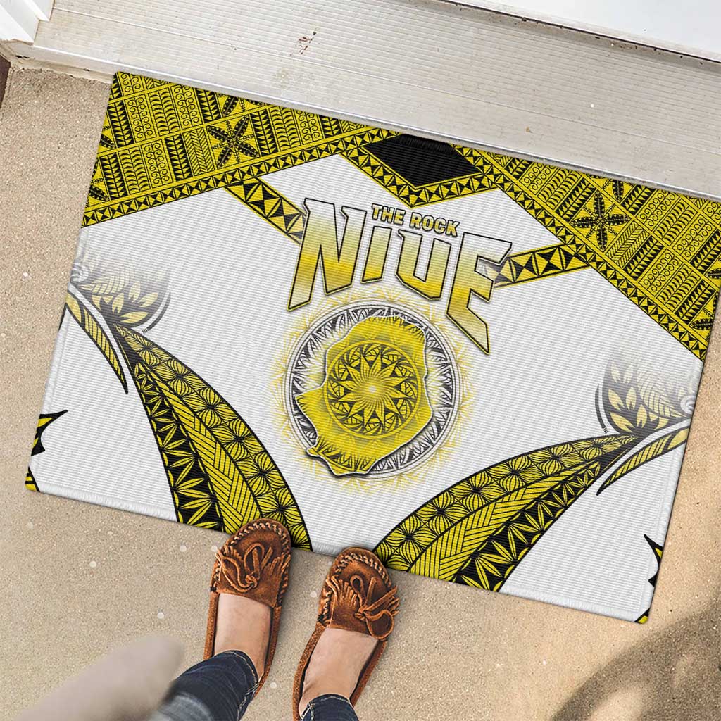 Niue The Rock Of Polynesia Rubber Doormat Peniamina Gospel Day Yellow Version LT05 - Polynesian Pride