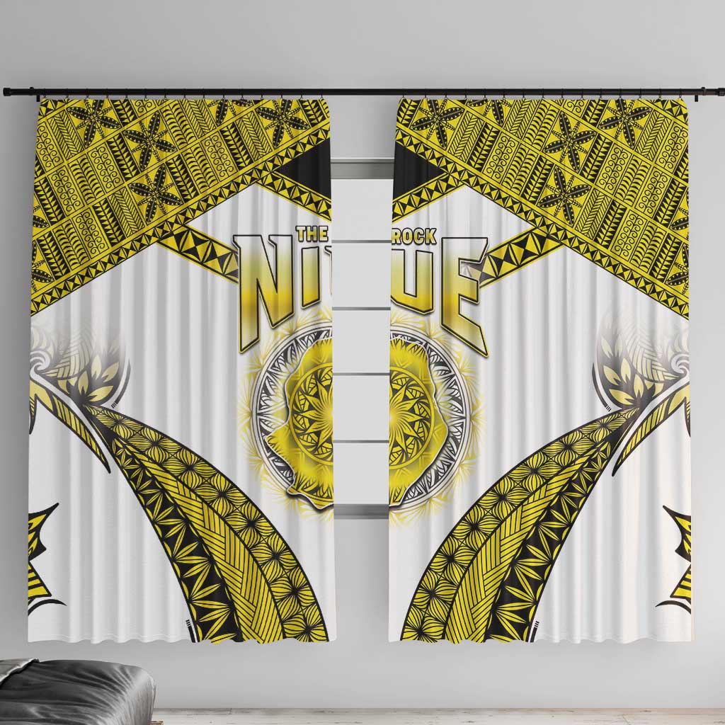 Niue The Rock Of Polynesia Window Curtain Peniamina Gospel Day Yellow Version LT05 With Hooks Yellow - Polynesian Pride