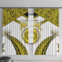 Niue The Rock Of Polynesia Window Curtain Peniamina Gospel Day Yellow Version LT05 With Hooks Yellow - Polynesian Pride