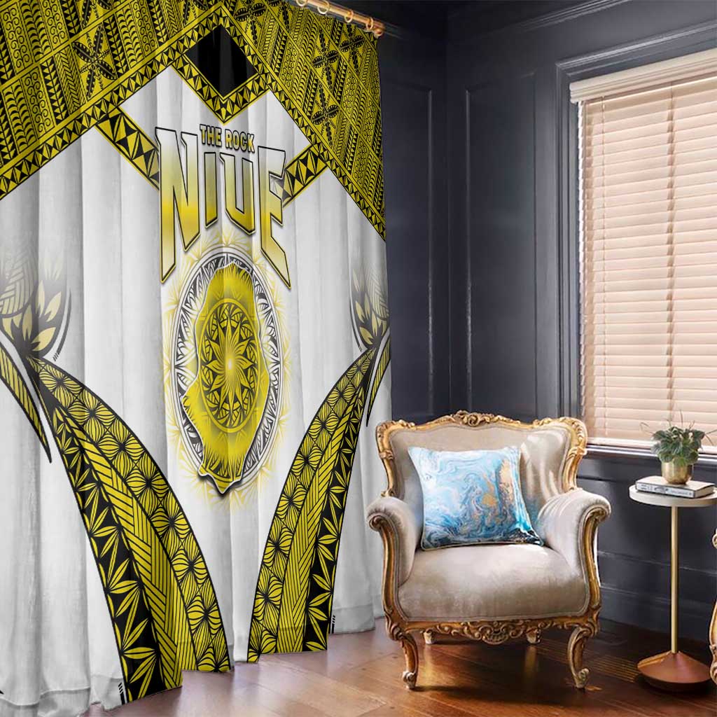 Niue The Rock Of Polynesia Window Curtain Peniamina Gospel Day Yellow Version LT05 - Polynesian Pride