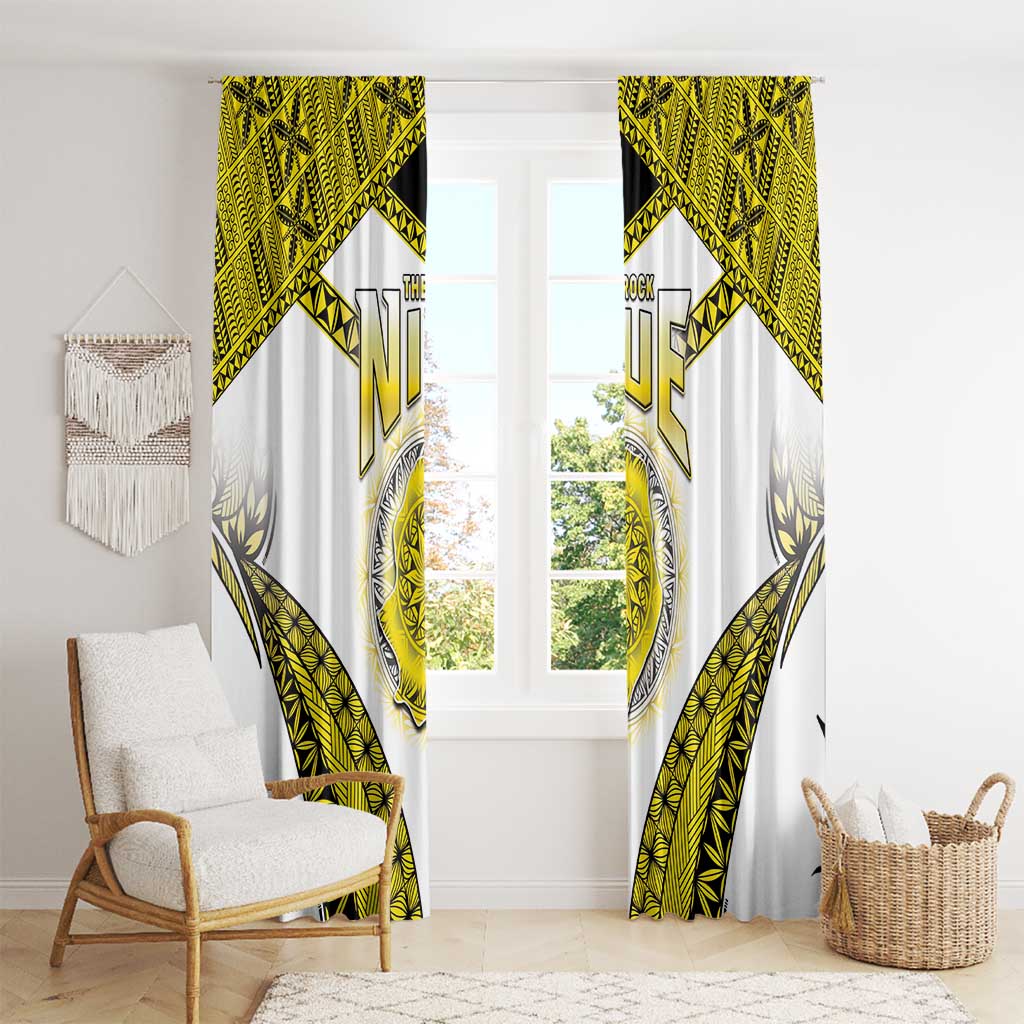 Niue The Rock Of Polynesia Window Curtain Peniamina Gospel Day Yellow Version LT05 - Polynesian Pride