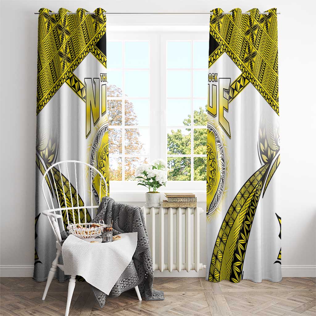 Niue The Rock Of Polynesia Window Curtain Peniamina Gospel Day Yellow Version LT05 - Polynesian Pride