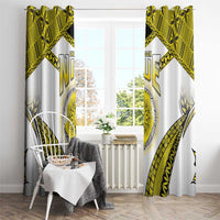 Niue The Rock Of Polynesia Window Curtain Peniamina Gospel Day Yellow Version LT05 - Polynesian Pride
