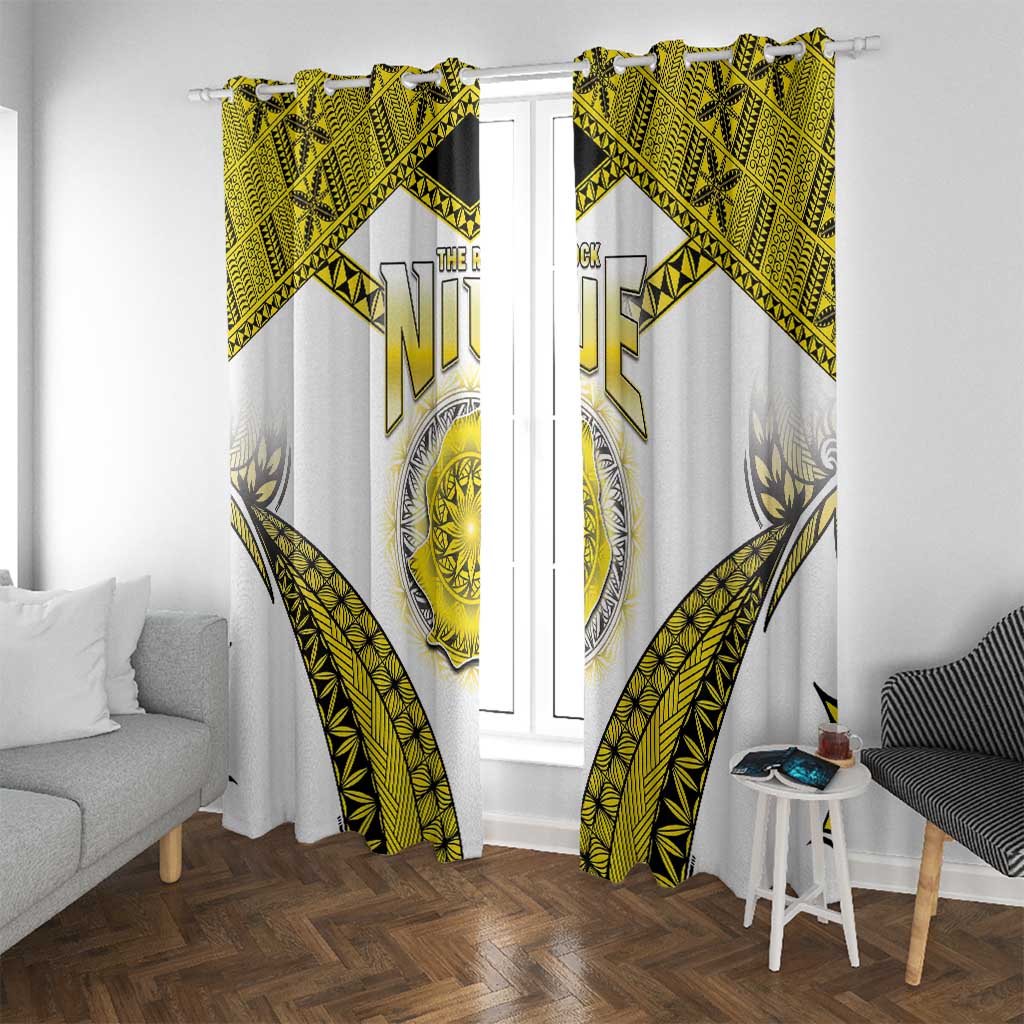 Niue The Rock Of Polynesia Window Curtain Peniamina Gospel Day Yellow Version LT05 With Grommets Yellow - Polynesian Pride