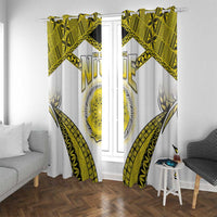 Niue The Rock Of Polynesia Window Curtain Peniamina Gospel Day Yellow Version LT05 With Grommets Yellow - Polynesian Pride