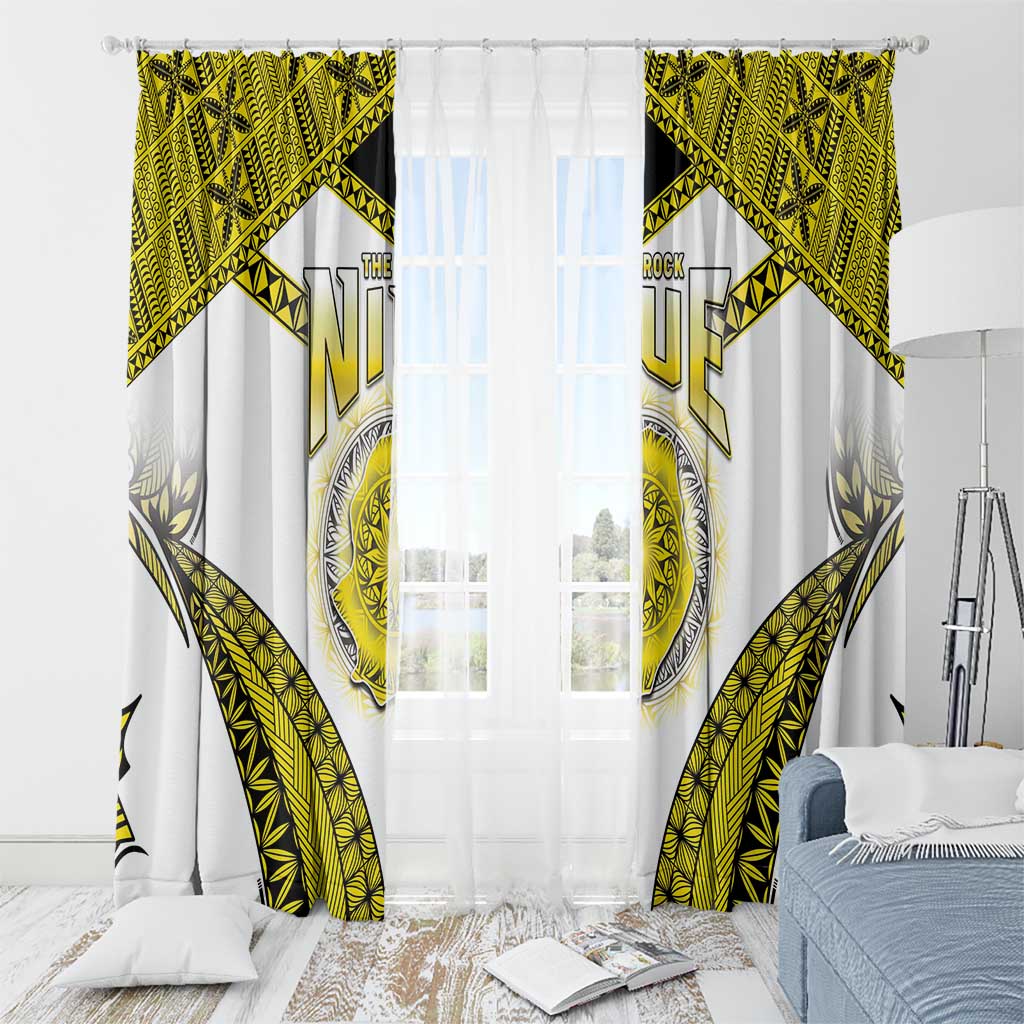Niue The Rock Of Polynesia Window Curtain Peniamina Gospel Day Yellow Version LT05 - Polynesian Pride