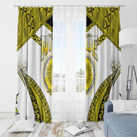Niue The Rock Of Polynesia Window Curtain Peniamina Gospel Day Yellow Version LT05 - Polynesian Pride