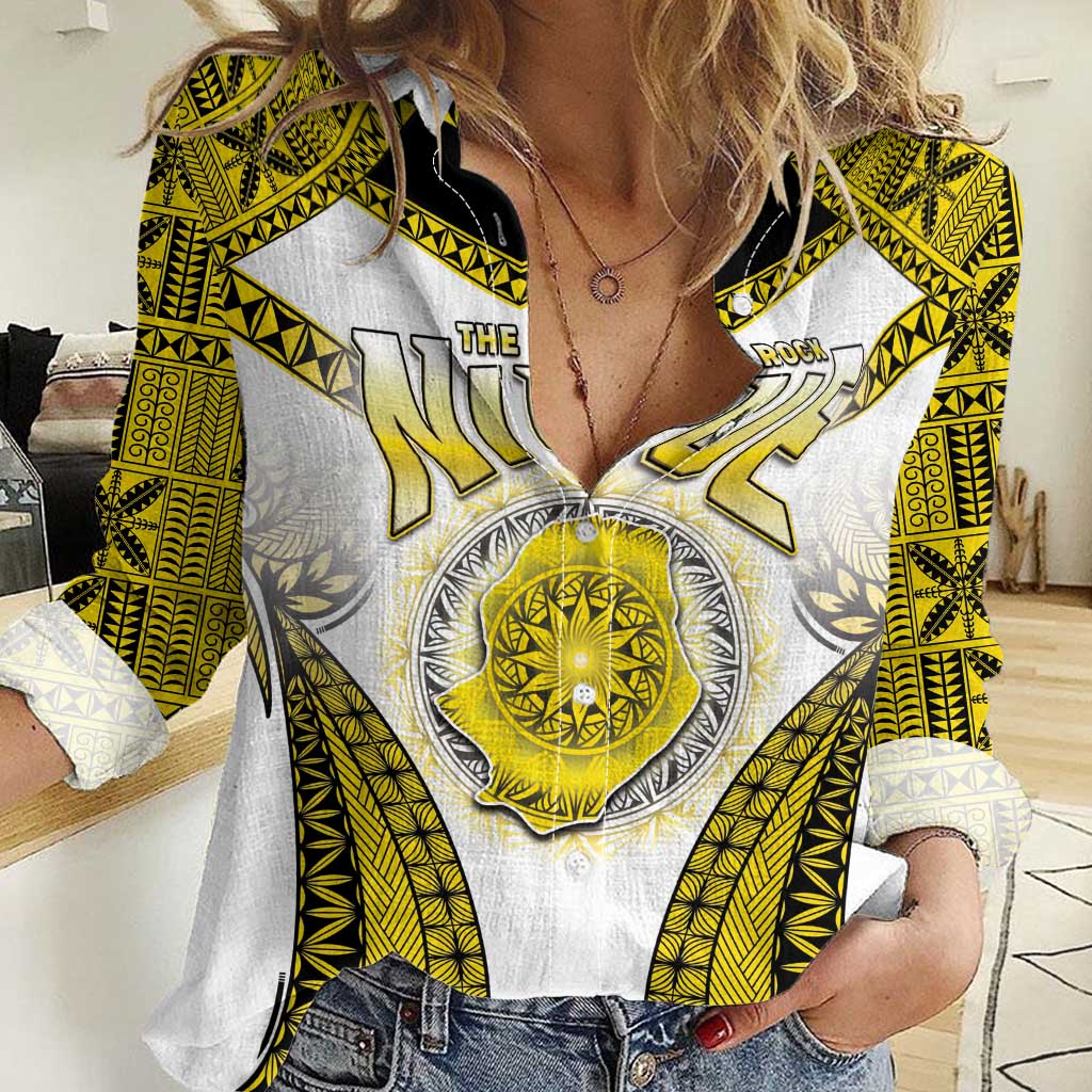 Personalised Niue The Rock Of Polynesia Women Casual Shirt Peniamina Gospel Day Yellow Version