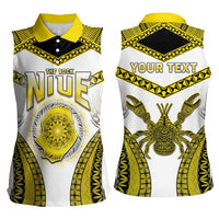 Personalised Niue The Rock Of Polynesia Women Sleeveless Polo Shirt Peniamina Gospel Day Yellow Version
