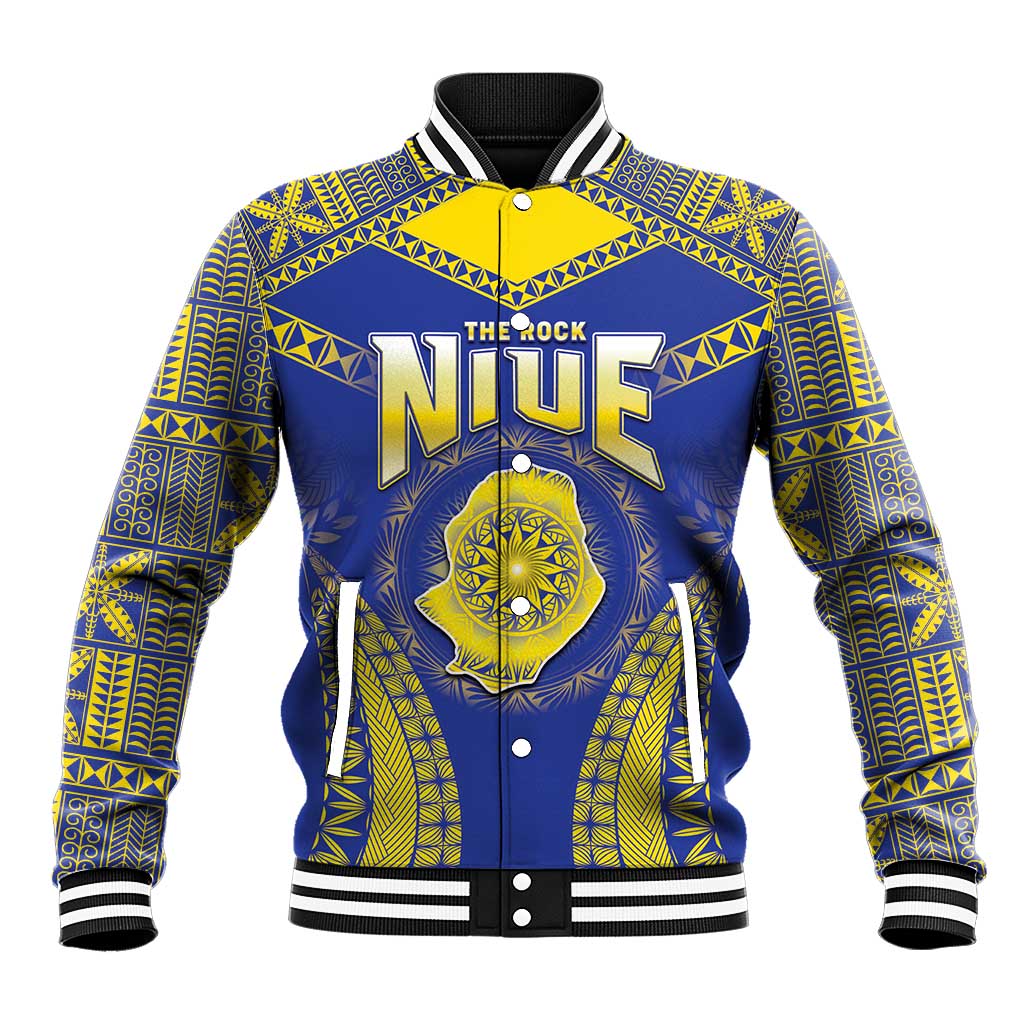 Personalised Niue The Rock Of Polynesia Baseball Jacket Peniamina Gospel Day Blue Version LT05 Unisex Blue - Polynesian Pride