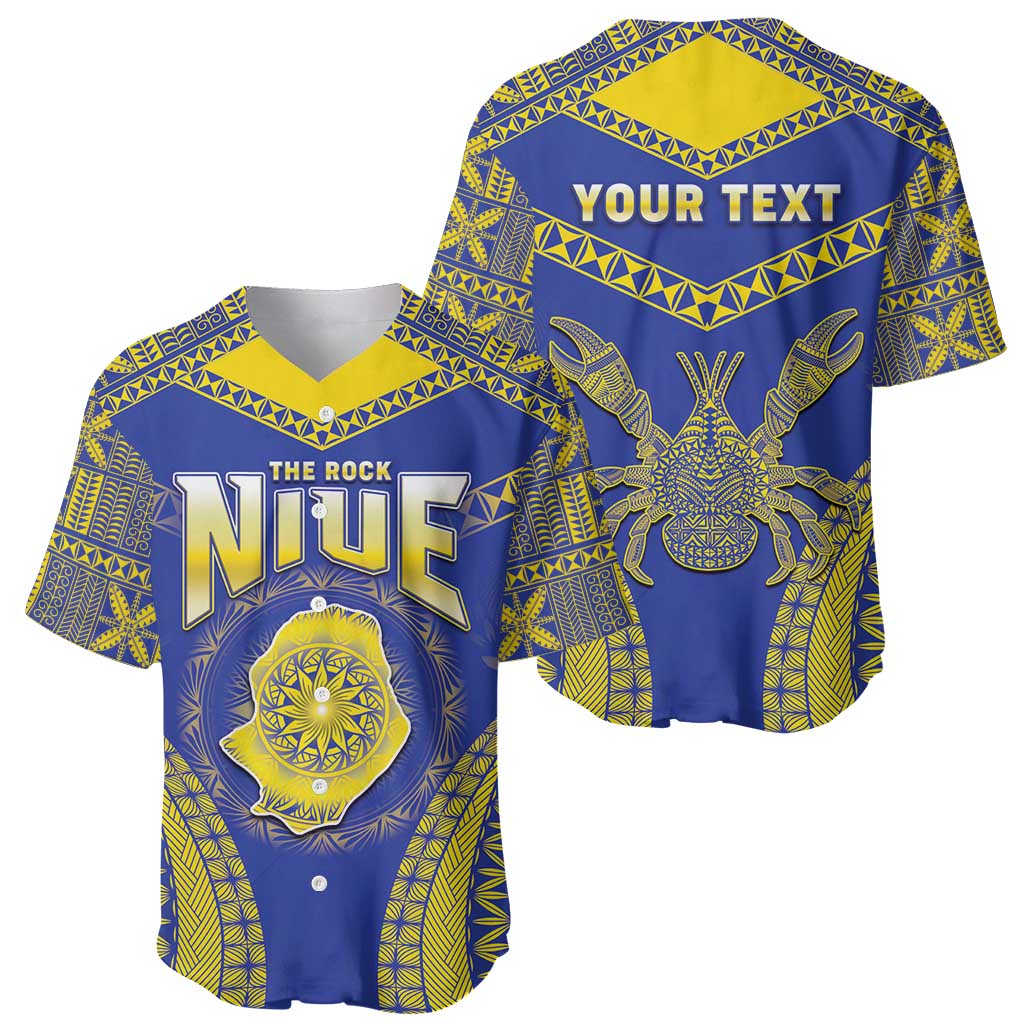 Personalised Niue The Rock Of Polynesia Baseball Jersey Peniamina Gospel Day Blue Version