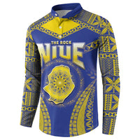 Personalised Niue The Rock Of Polynesia Button Sweatshirt Peniamina Gospel Day Blue Version LT05 - Polynesian Pride