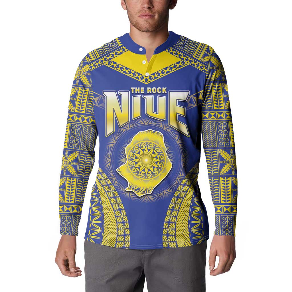 Personalised Niue The Rock Of Polynesia Button Sweatshirt Peniamina Gospel Day Blue Version LT05 - Polynesian Pride