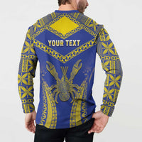 Personalised Niue The Rock Of Polynesia Button Sweatshirt Peniamina Gospel Day Blue Version LT05 - Polynesian Pride